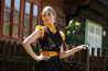 Folklórny vyšívaný čierny lajblík Hana