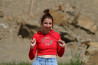 Vyšívaná crop mikina DCÉRA KRÁĽA červená