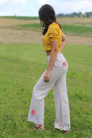 Ľanové vyšívané nohavice Cesta do svetla