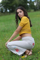 Ľanové vyšívané nohavice Cesta do svetla