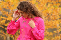 Vyšívané bavlnené midi šaty Doružova