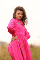 Vyšívané bavlnené midi šaty Doružova