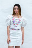 Ľanový vyšívaný crop top Podpoľanie II.