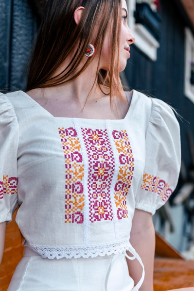 Ľanový crop top Častkov