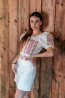 Ľanový vyšívaný crop top Častkov II.