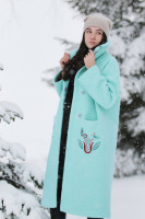 Dlhý vlnený vyšívaný kabát Mrazivé pohladenie