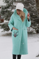 Vlnený dlhý vyšívaný kabát Snehová kráľovná