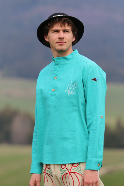 Pánska vyšívaná ľanová...